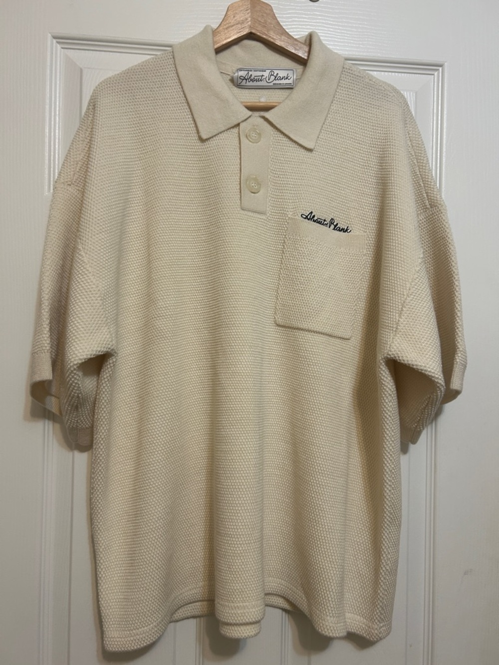 Men's Cream Polo Shirt with Chest Pocket XXL
